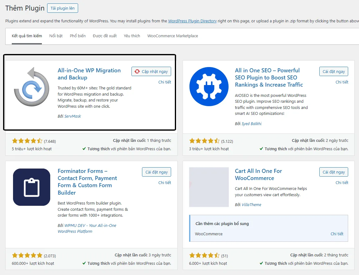 Hướng Dẫn Sử Dụng All In One WP Migration Để Backup Và Chuyển Website (A-Z)