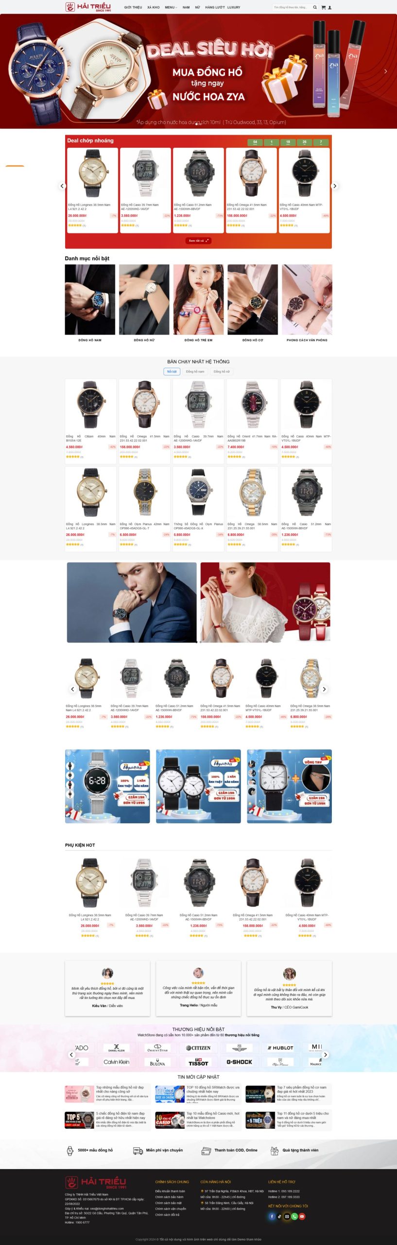 Giao Diện Website Đồng Hồ Cao Cấp: Khẳng Định Đẳng Cấp, Chuẩn SEO