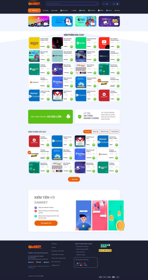 Theme WordPress Bán Sản Phẩm Số Hiện Đại Chuẩn SEO 2026