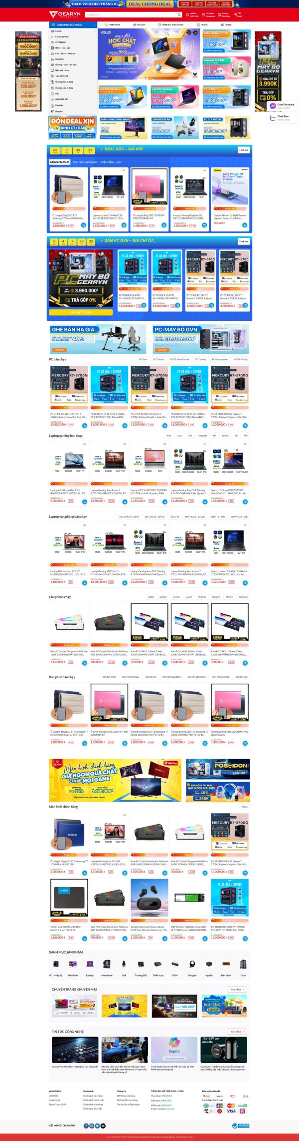 Giao Diện Web Máy Tính Gaming: Tối Ưu SEO, Xử Lý Thần Tốc