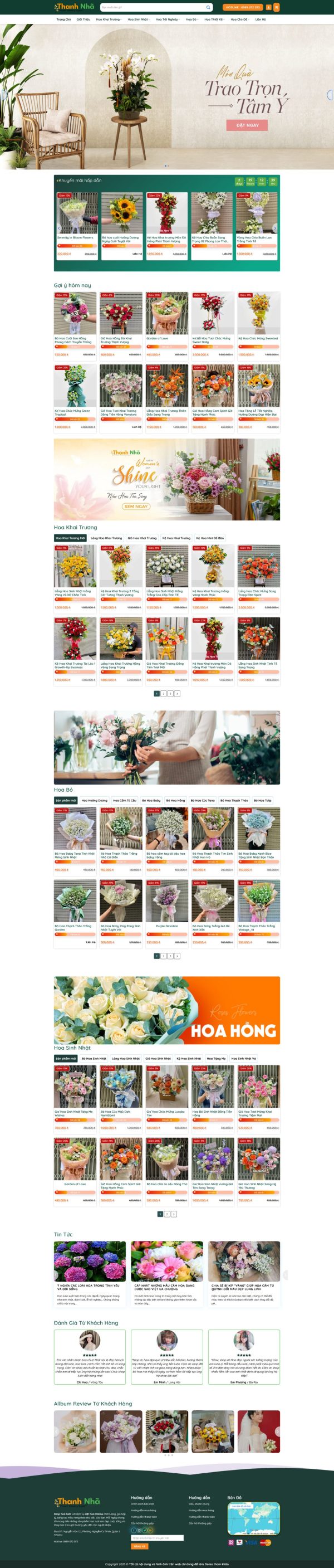Giao Diện Website Hoa Tươi Đẹp Mắt: Đặt Hoa Nhanh, Chuẩn SEO