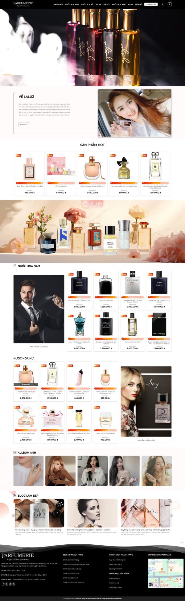 Theme WordPress Nước Hoa Sang Trọng – Giao Diện Shop Perfume Chuẩn SEO