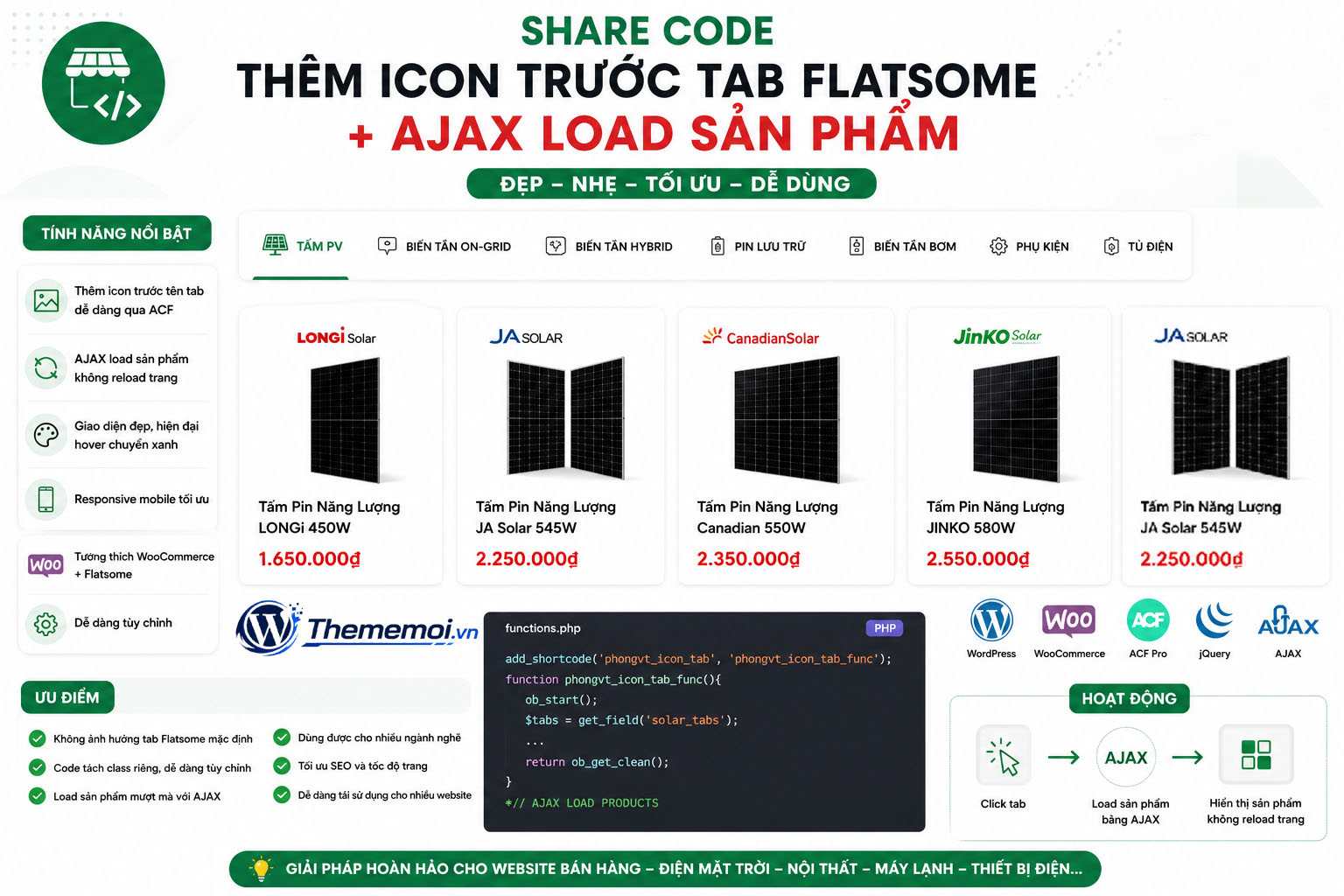 Share Code Thêm Icon Trước Tab Flatsome + AJAX Load Sản Phẩm
