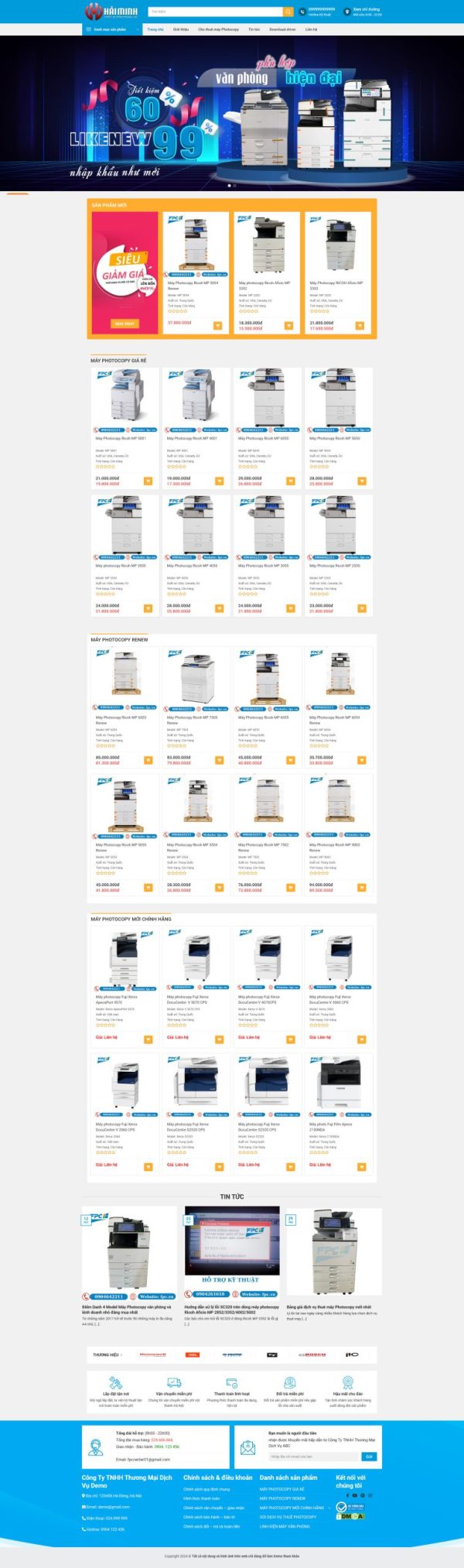 Theme WordPress Dịch Vụ Sửa Chữa / Cho Thuê Máy Photocopy