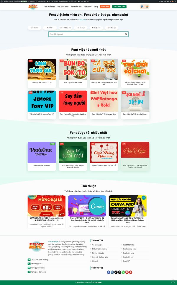 Theme WordPress Bán Tài Nguyên Số & Font Chữ Chuẩn SEO