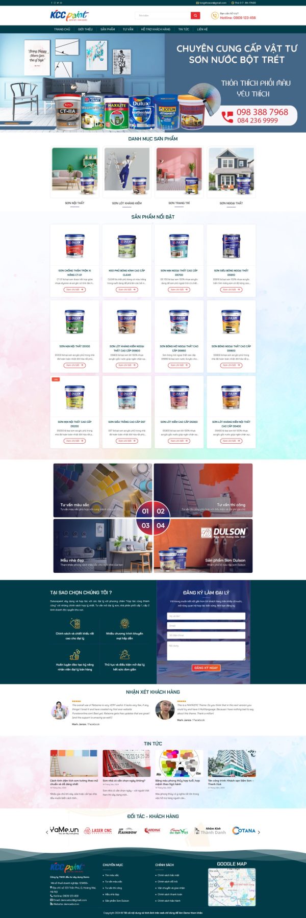 Giao Diện Website Sơn Nước Chuyên Nghiệp: Tối Ưu SEO, Phủ Màu Công Trình