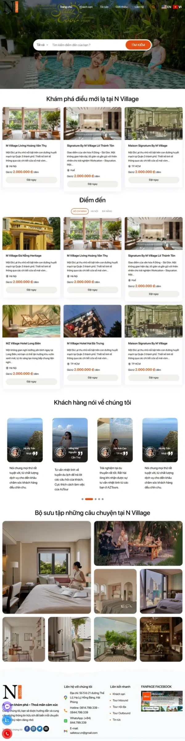 Giao Diện Website Homestay Villa Nghỉ Dưỡng: Đặt Phòng Nhanh, Chuẩn SEO