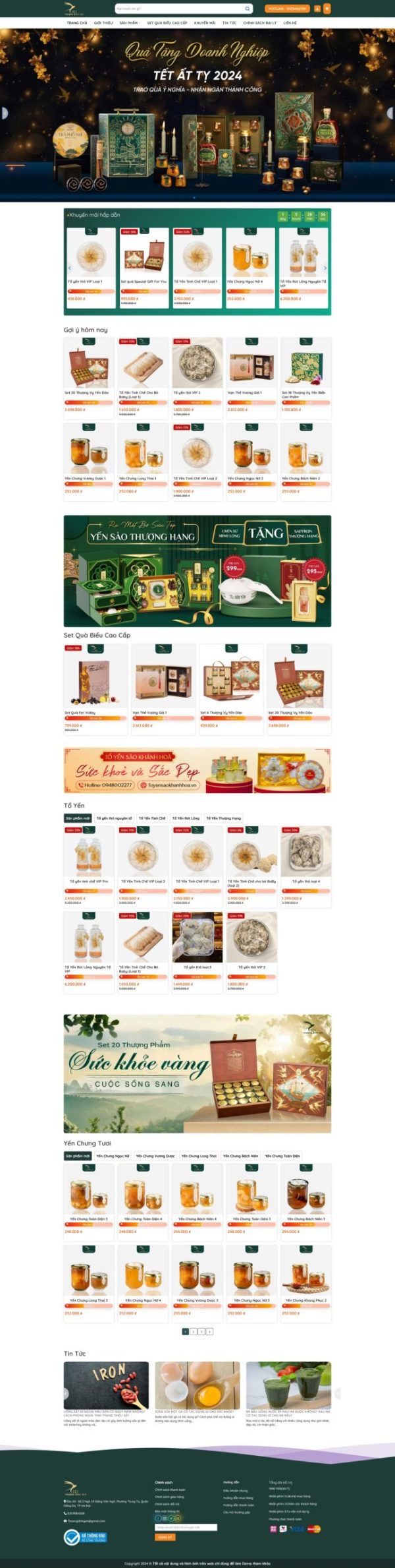 Theme WordPress Yến Sào Cao Cấp – Giao Diện Thực Phẩm Sang Trọng Chuẩn SEO
