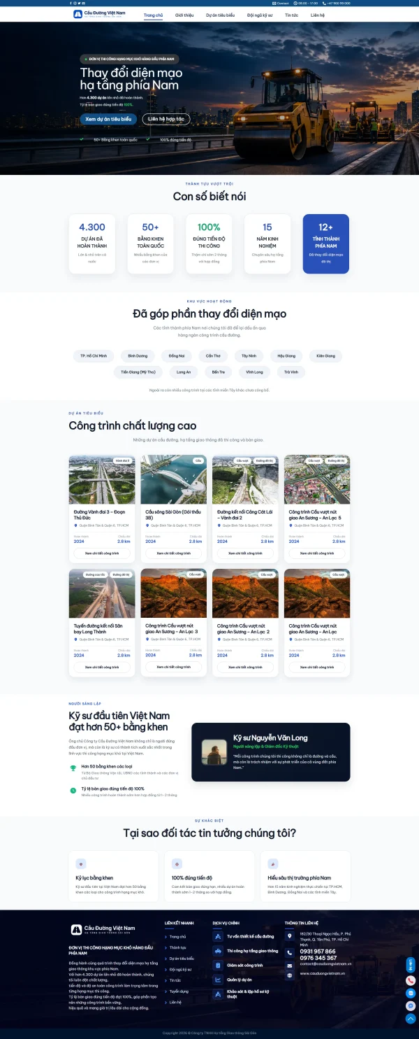 Theme wordpress công ty xây dựng cầu đường – Giao diện chuyên nghiệp