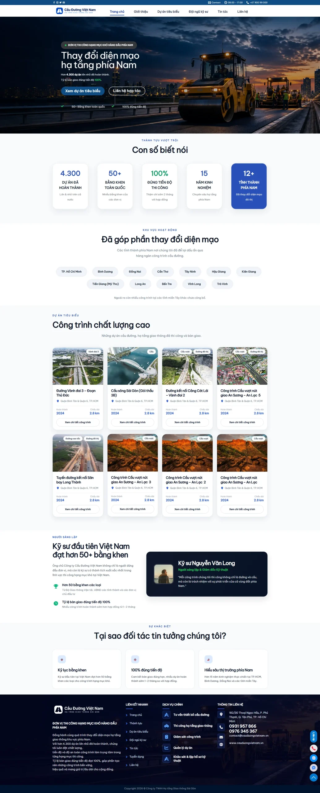 Theme wordpress công ty xây dựng cầu đường – Giao diện chuyên nghiệp
