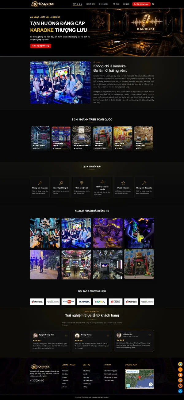 Theme WordPress quán Karaoke – Nhà hàng sang trọng, chuyên nghiệp, chuẩn SEO