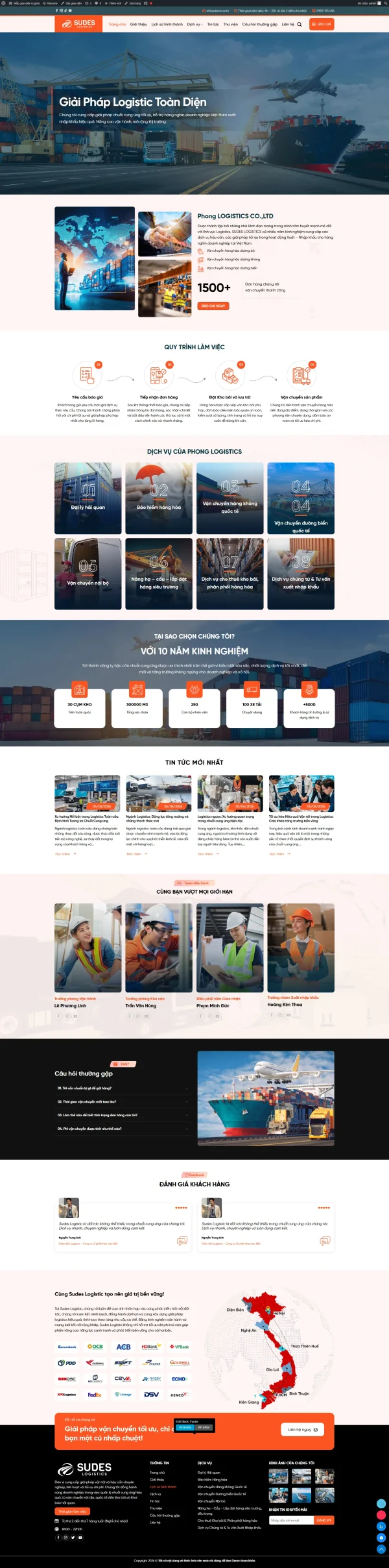 Theme WordPress Logistics vận tải quốc tế – Giao diện chuyên nghiệp, chuẩn SEO