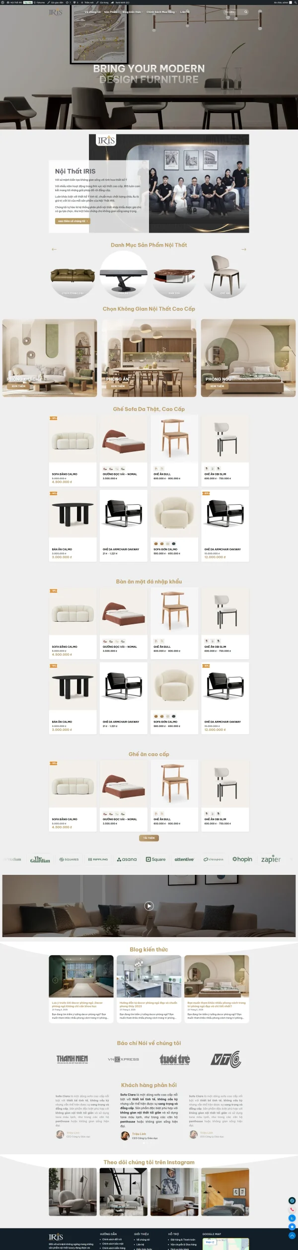 Theme WordPress Bán Đồ Nội Thất Đẹp, Hiện Đại Chuẩn SEO