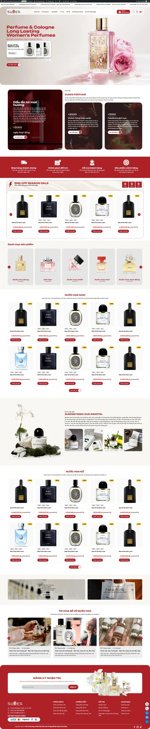 Theme WordPress bán nước hoa đẳng cấp – Giao diện sang trọng, chuẩn SEO