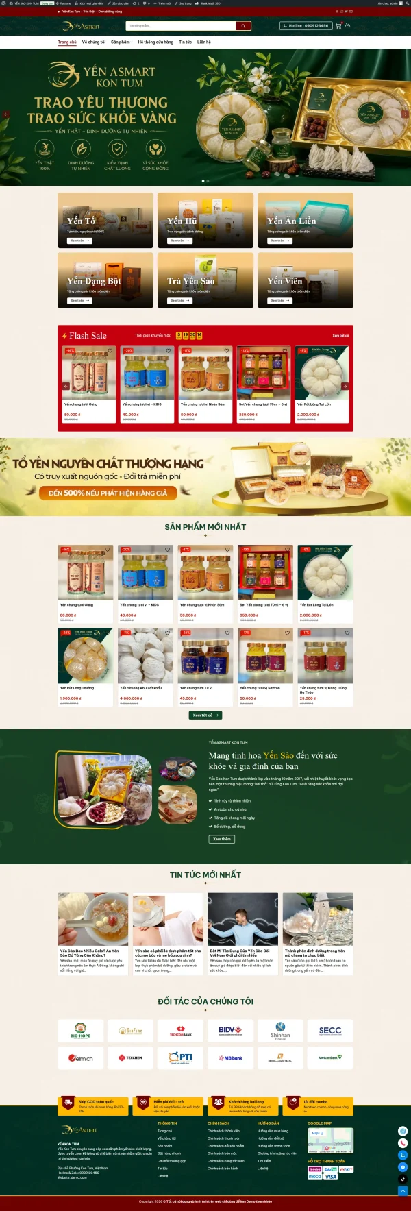 Theme WordPress bán yến sào – Giao diện cao cấp, chuẩn SEO, tối ưu bán hàng