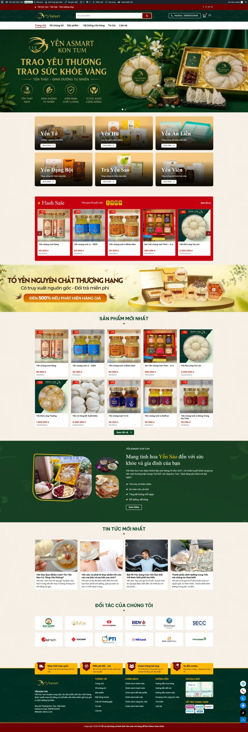 Theme WordPress bán yến sào – Giao diện cao cấp, chuẩn SEO, tối ưu bán hàng