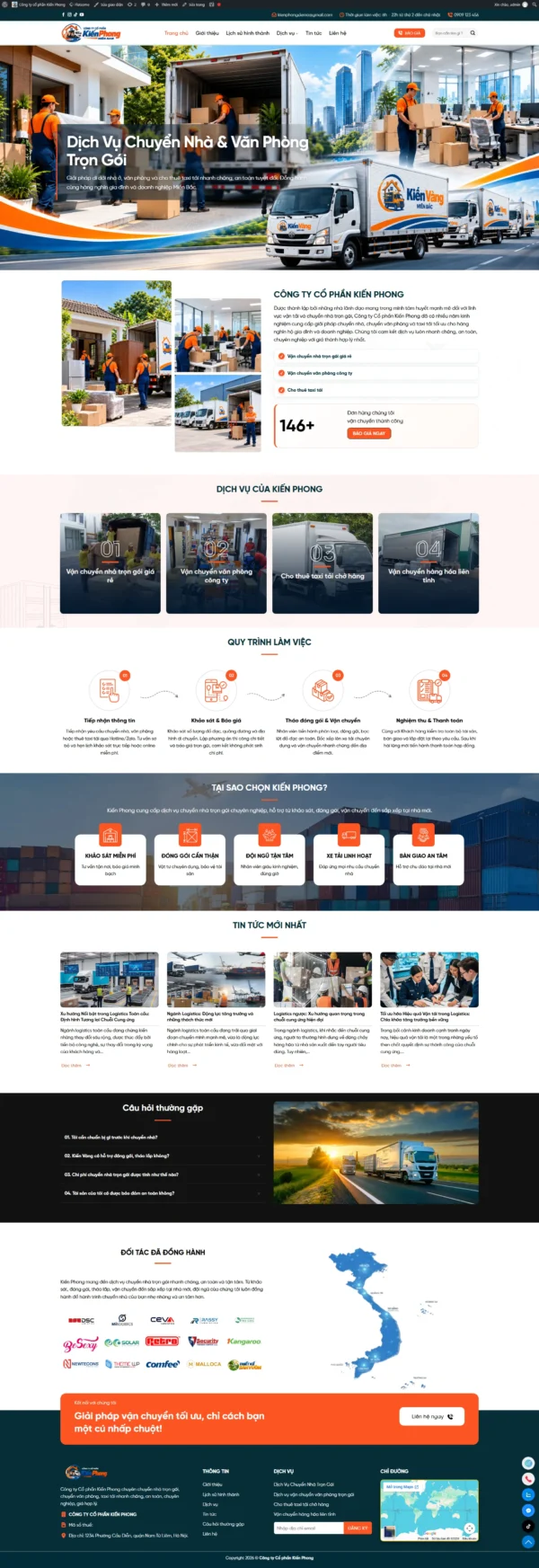 Theme wordpress dịch vụ chuyển nhà, dọn nhà trọn gói